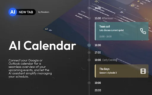 Calendar New Tab: Pinakamahusay na Productivity Tool para sa Chrome - Screenshot 1