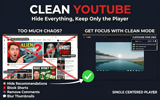 Clean YouTube: Alisin ang Shorts, Comments, at Distractions – I-download - Screenshot 3